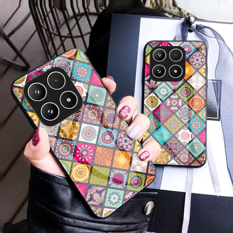 Cover Hoesje Xiaomi 17 Telefoonhoesje Patchwork Standaard Met Riem
