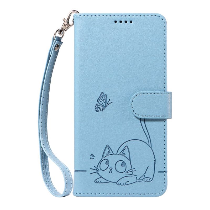 Flip Case Leren Xiaomi 17 Grafische Kattenband