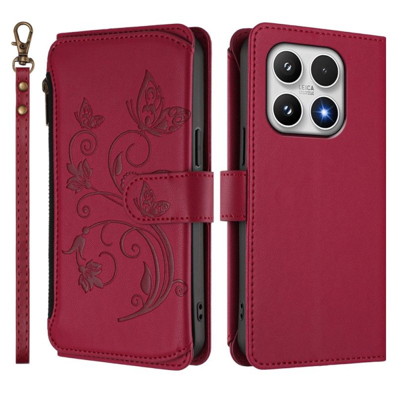 Flip Case Leren Xiaomi 17 Portemonnee Met Bloemenprint