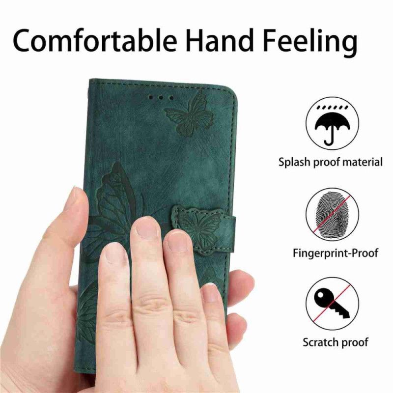 Flip Case Leren Xiaomi 17 Suède Vlindereffect