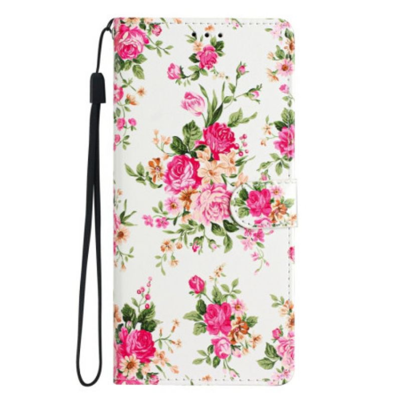 Folio-hoesje Xiaomi 17 Roze Bloemenpatroon