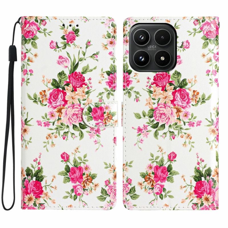 Folio-hoesje Xiaomi 17 Roze Bloemenpatroon