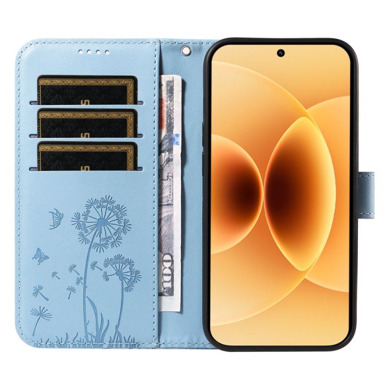 Folio-hoesje Xiaomi 17 Telefoonhoesje Bandje Met Paardenbloemdesign