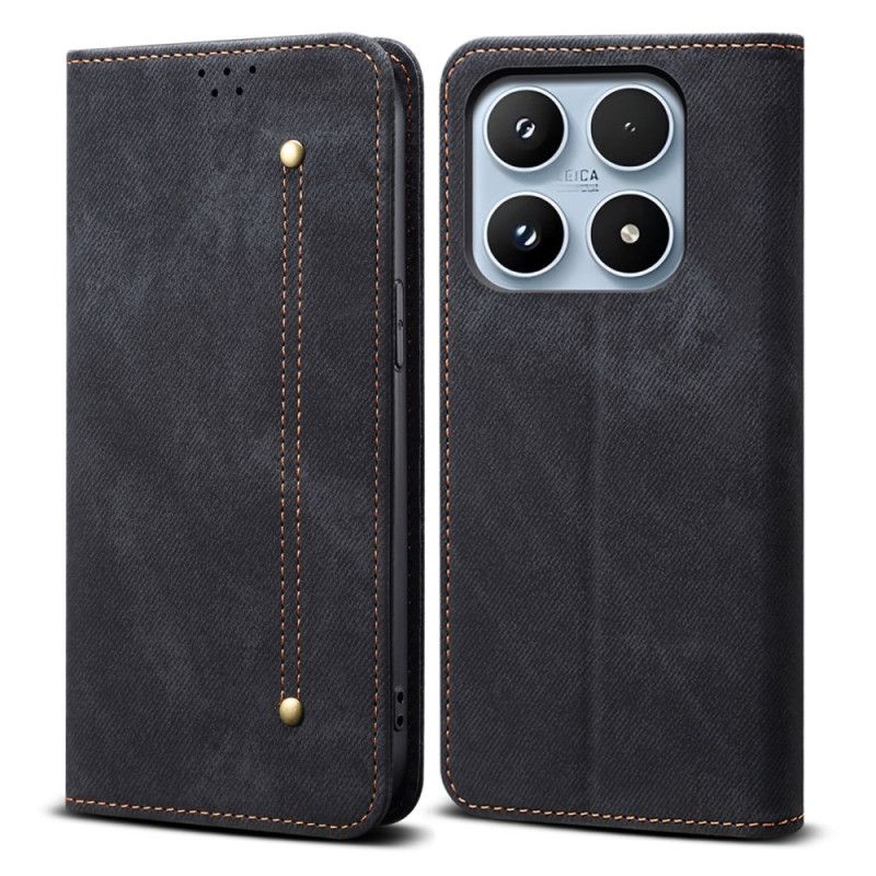 Folio-hoesje Xiaomi 17 Telefoonhoesje Denimtextuur