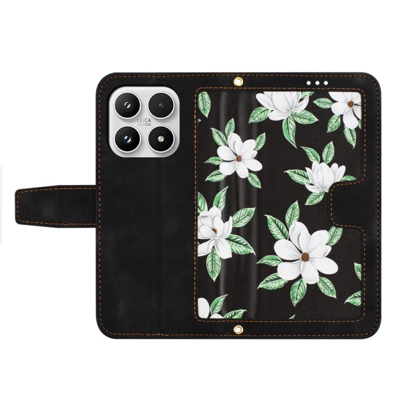 Folio-hoesje Xiaomi 17 Telefoonhoesje Kaarthouder En Bloemenpatroon