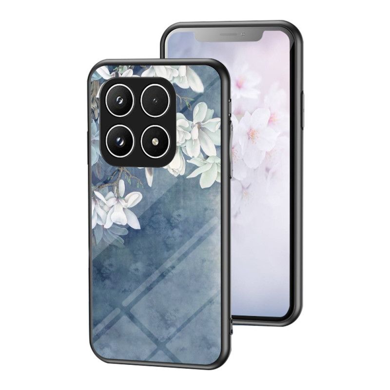 Hoesje Voor Xiaomi 17 Gehard Glas Met Bloemenpatroon