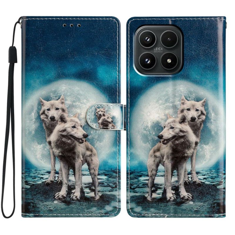 Leren Hoesje Voor Xiaomi 17 Twee Wolven