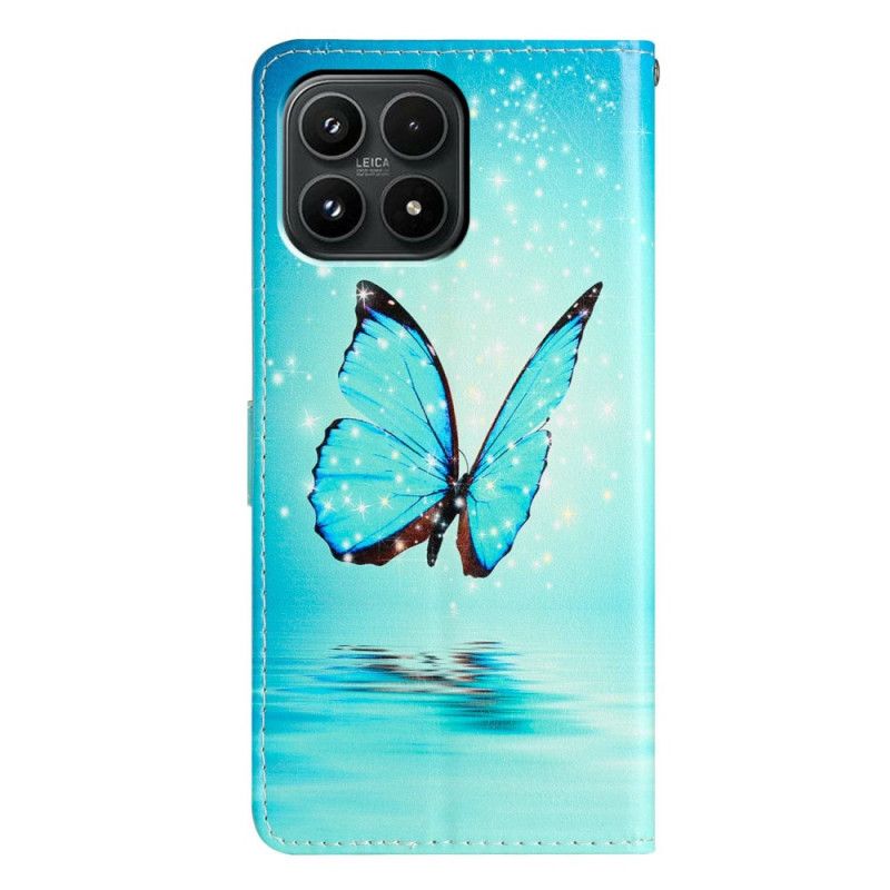 Leren Hoesje Voor Xiaomi 17 Vlinder Op Het Water