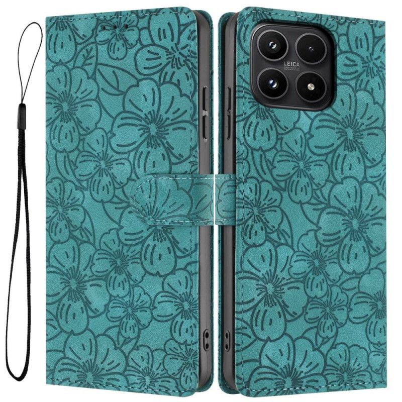 Leren Hoesje Xiaomi 17 Bloemenpatroon Bescherming Hoesje