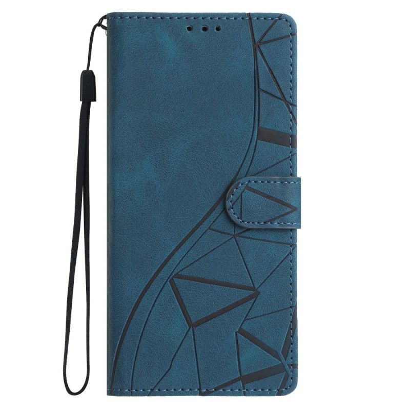 Leren Hoesje Xiaomi 17 Driehoekig Patroon Bescherming Hoesje