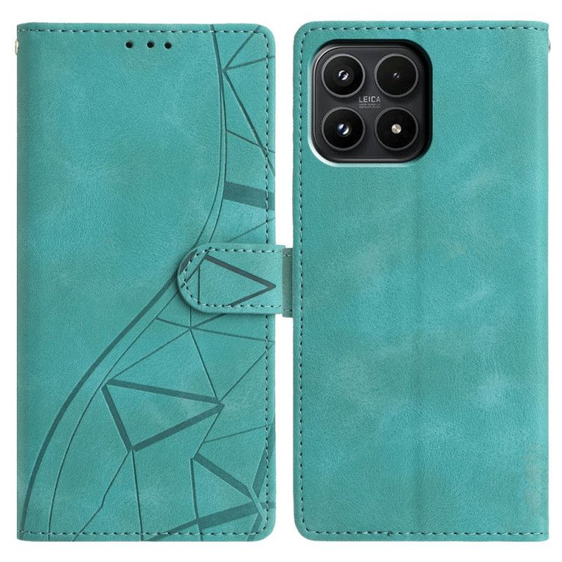 Leren Hoesje Xiaomi 17 Driehoekig Patroon Bescherming Hoesje