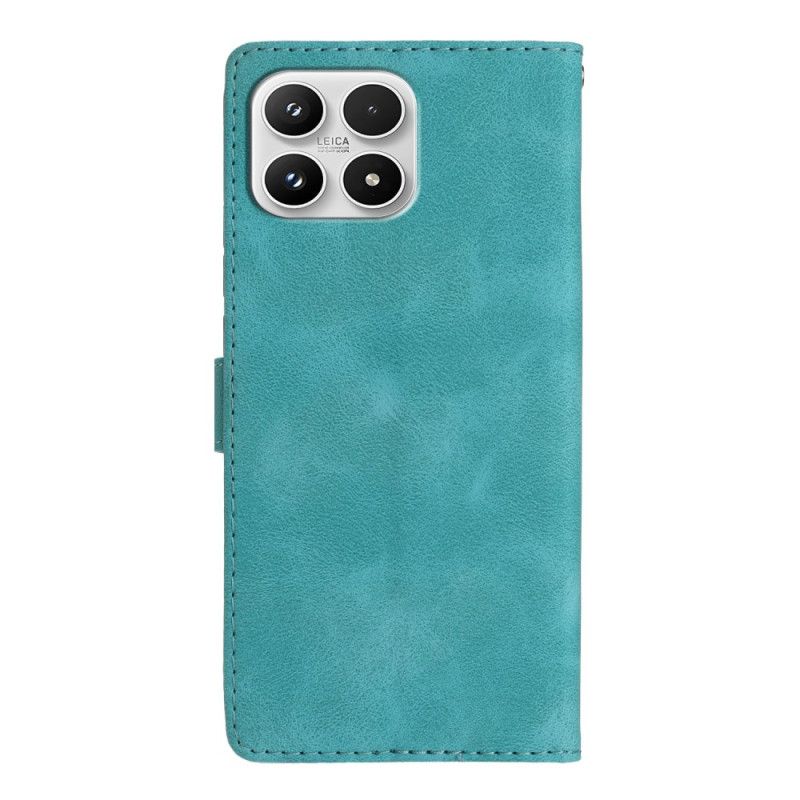 Leren Hoesje Xiaomi 17 Suède-effect Bloemenpatroon Bescherming Hoesje