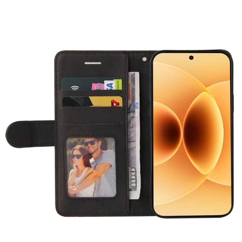 Leren Hoesje Xiaomi 17 Tweekleurig Golvend Bescherming Hoesje