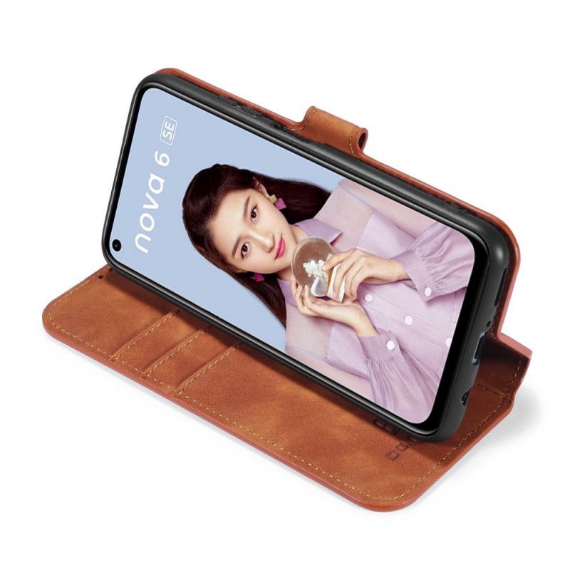 Bescherming Hoesje Huawei P40 Lite Grijs Zwart Retro Dg.Ming