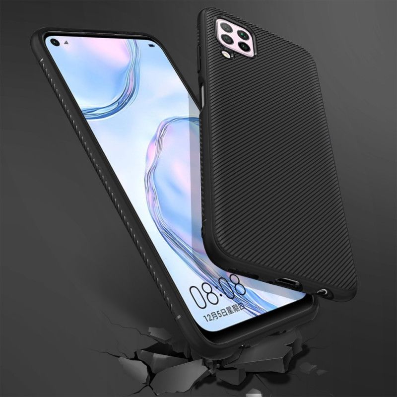 Case Hoesje Huawei P40 Lite Donkerblauw Telefoonhoesje Twill-Serie Jazz
