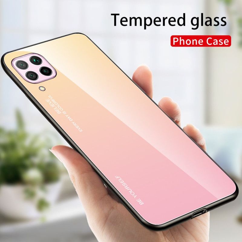 Case Hoesje Huawei P40 Lite Magenta Rood Telefoonhoesje Wees Jezelf Gehard Glas