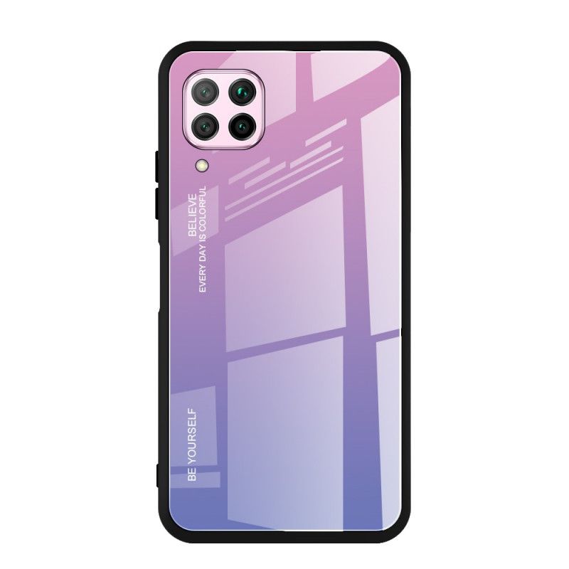 Case Hoesje Huawei P40 Lite Magenta Rood Telefoonhoesje Wees Jezelf Gehard Glas