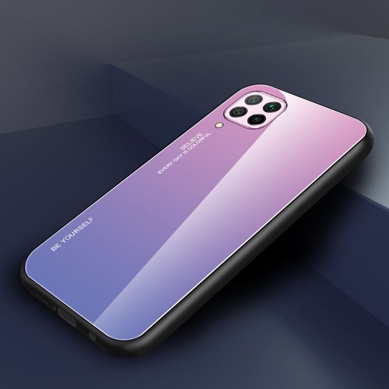 Case Hoesje Huawei P40 Lite Magenta Rood Telefoonhoesje Wees Jezelf Gehard Glas