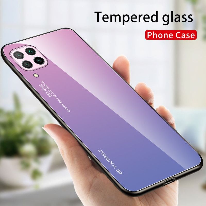 Case Hoesje Huawei P40 Lite Magenta Rood Telefoonhoesje Wees Jezelf Gehard Glas