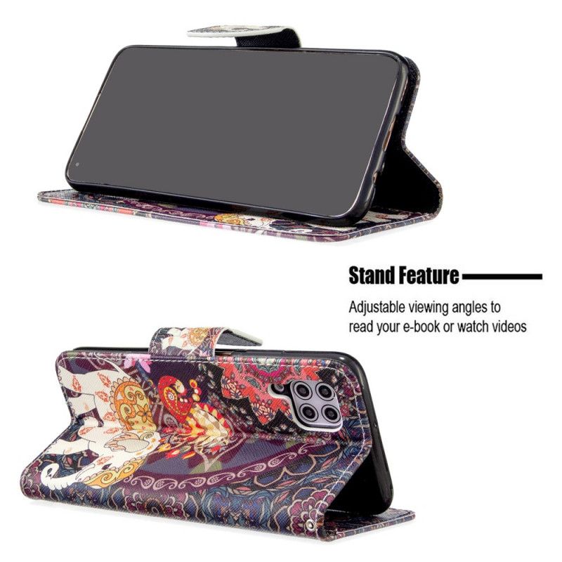 Cover Folio-hoesje Huawei P40 Lite Telefoonhoesje Etnische Olifantenmandala