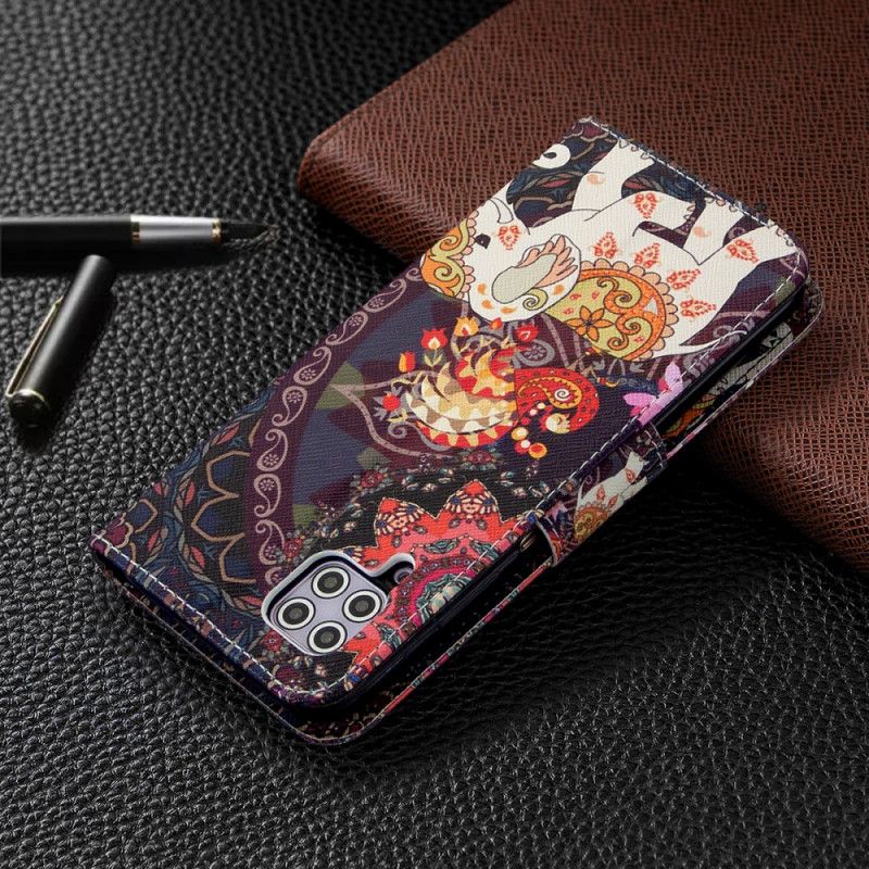 Cover Folio-hoesje Huawei P40 Lite Telefoonhoesje Etnische Olifantenmandala