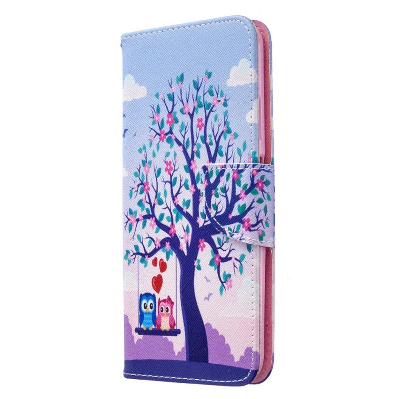 Cover Folio-hoesje Huawei P40 Lite Telefoonhoesje Uilen Op De Schommel