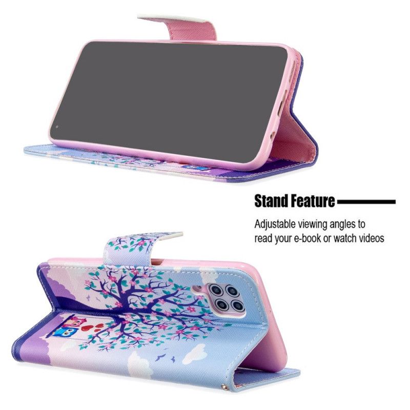 Cover Folio-hoesje Huawei P40 Lite Telefoonhoesje Uilen Op De Schommel