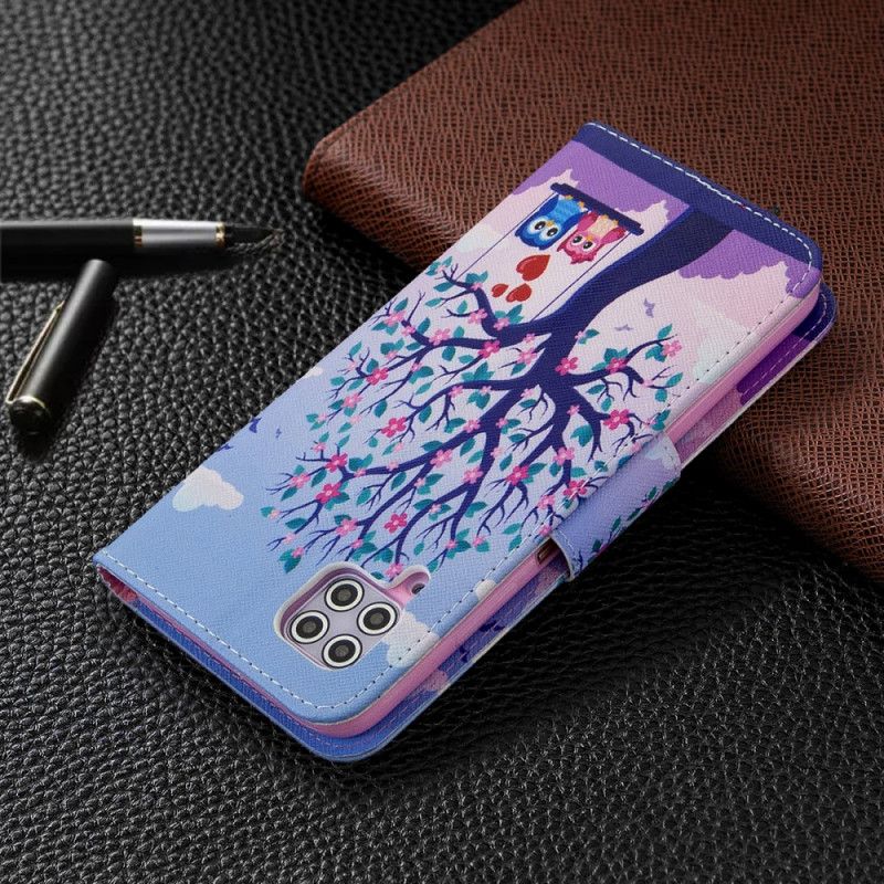 Cover Folio-hoesje Huawei P40 Lite Telefoonhoesje Uilen Op De Schommel