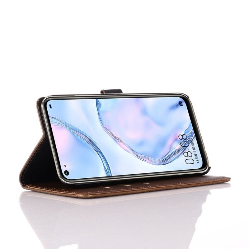 Cover Folio-hoesje Huawei P40 Lite Zwart Telefoonhoesje Retro Kunstleer