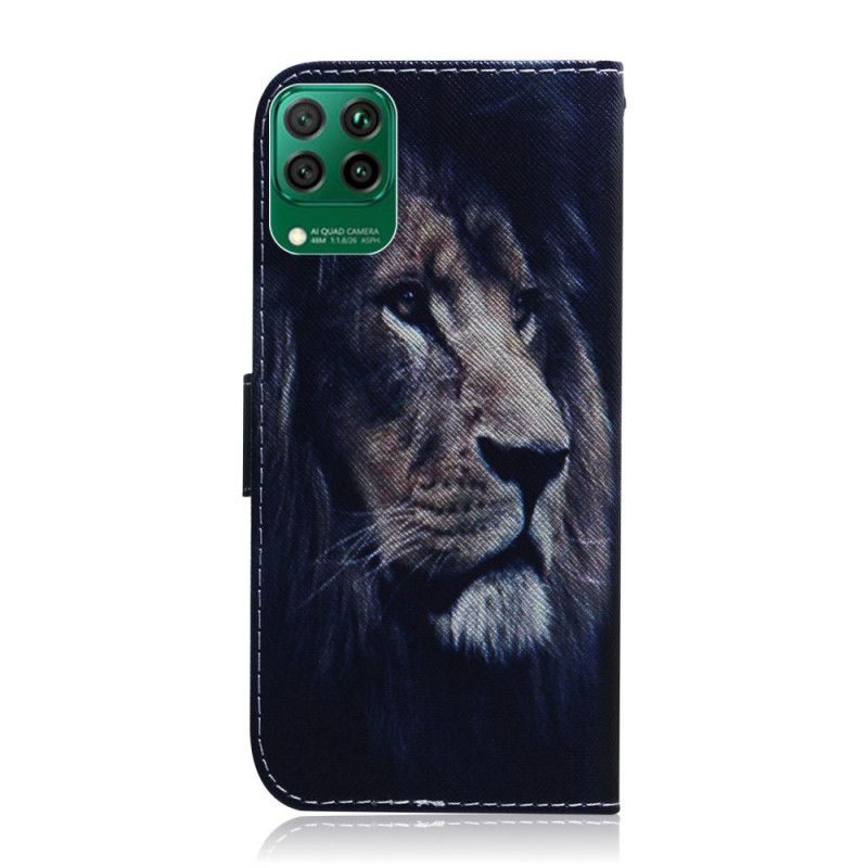 Flip Case Leren Huawei P40 Lite Dromende Leeuw