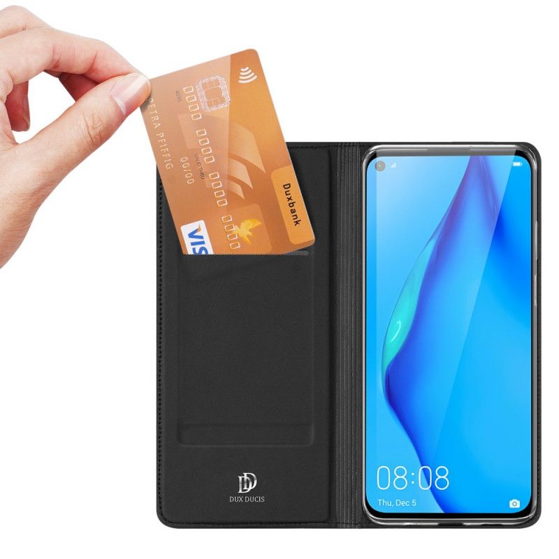 Folio-hoesje Huawei P40 Lite Donkerblauw Zwart Telefoonhoesje Pro Dux Ducis Huid