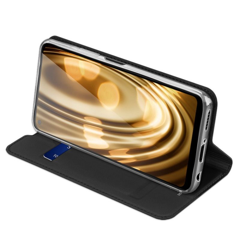 Folio-hoesje Huawei P40 Lite Donkerblauw Zwart Telefoonhoesje Pro Dux Ducis Huid