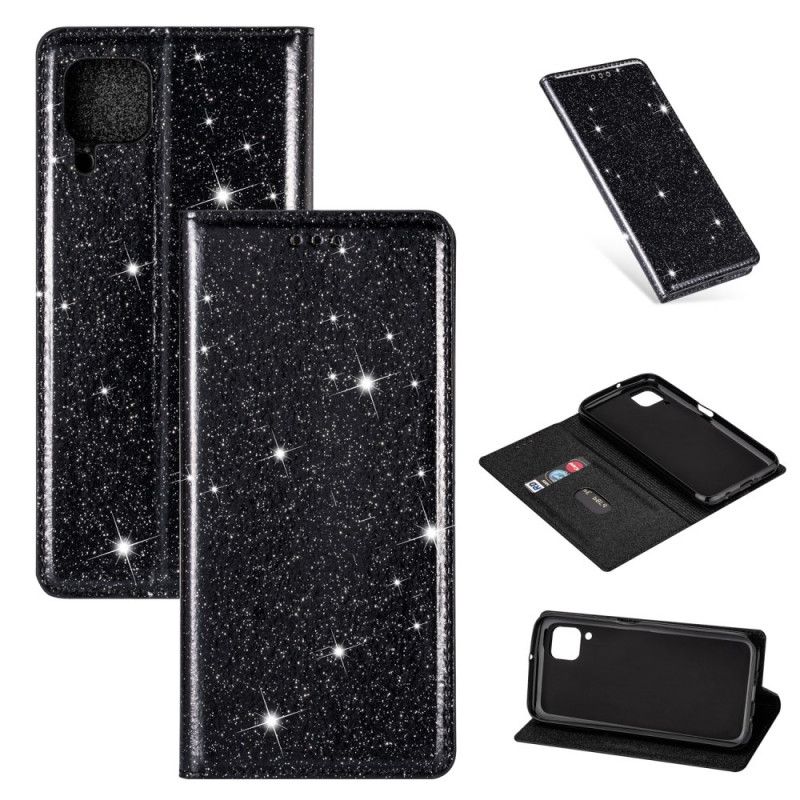 Folio-hoesje Huawei P40 Lite Magenta Zwart Glitterstijl