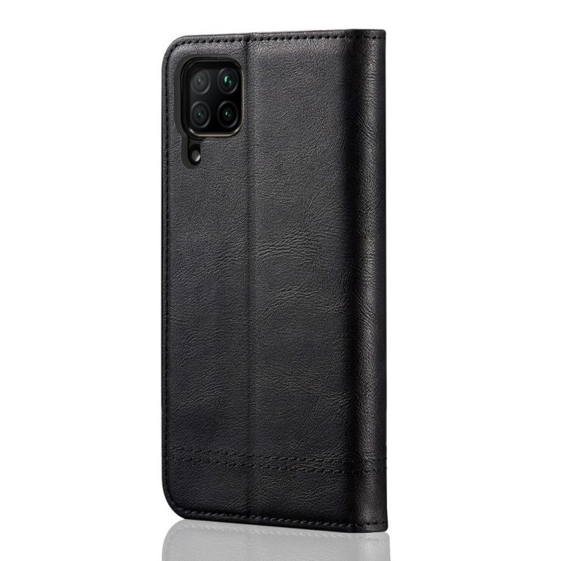 Folio-hoesje Huawei P40 Lite Rood Zwart Telefoonhoesje Gestikt Leereffect