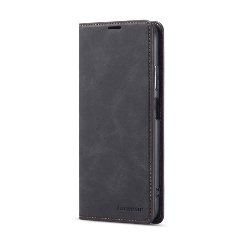 Folio-hoesje Huawei P40 Lite Rood Zwart Voorwenw Leereffect