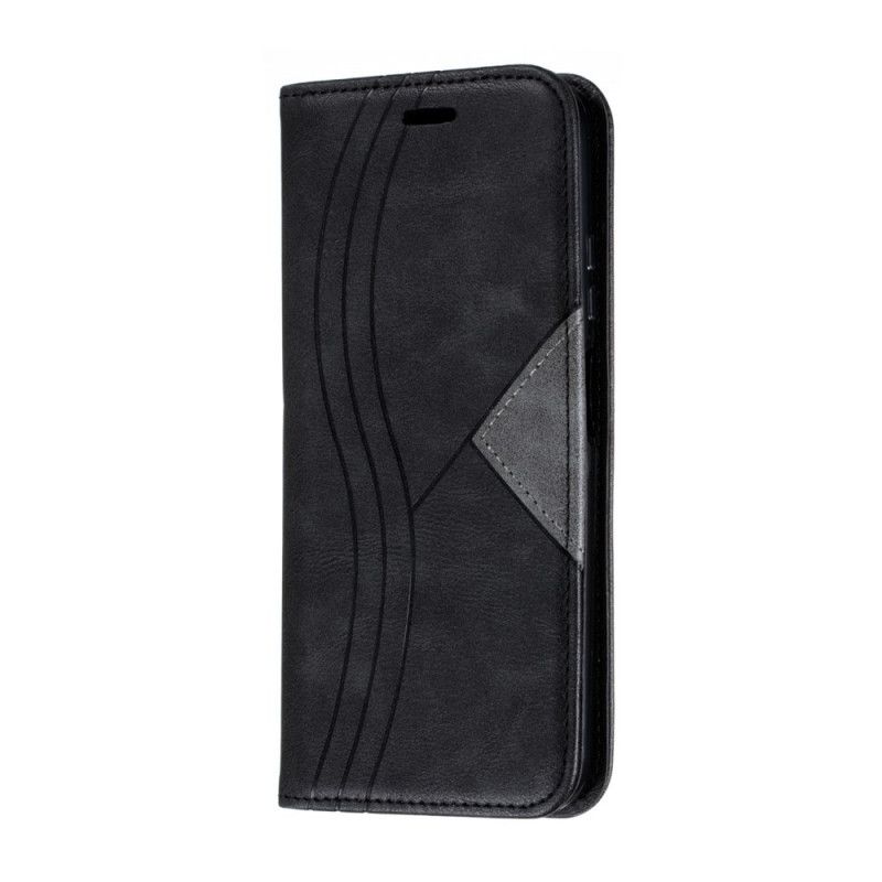 Folio-hoesje voor Huawei P40 Lite Bruin Rood Golfleder Stijl