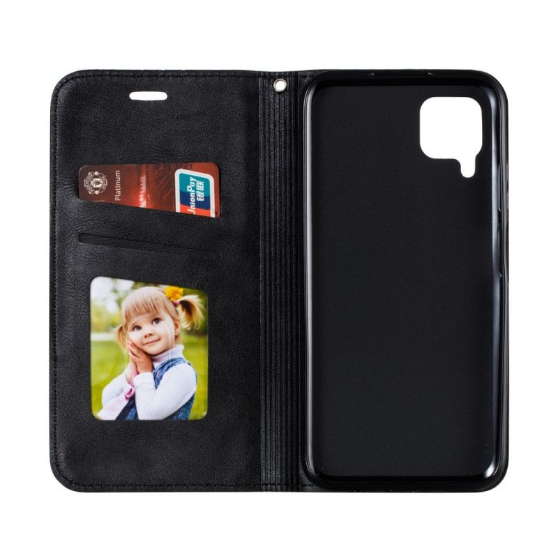 Folio-hoesje voor Huawei P40 Lite Bruin Rood Golfleder Stijl