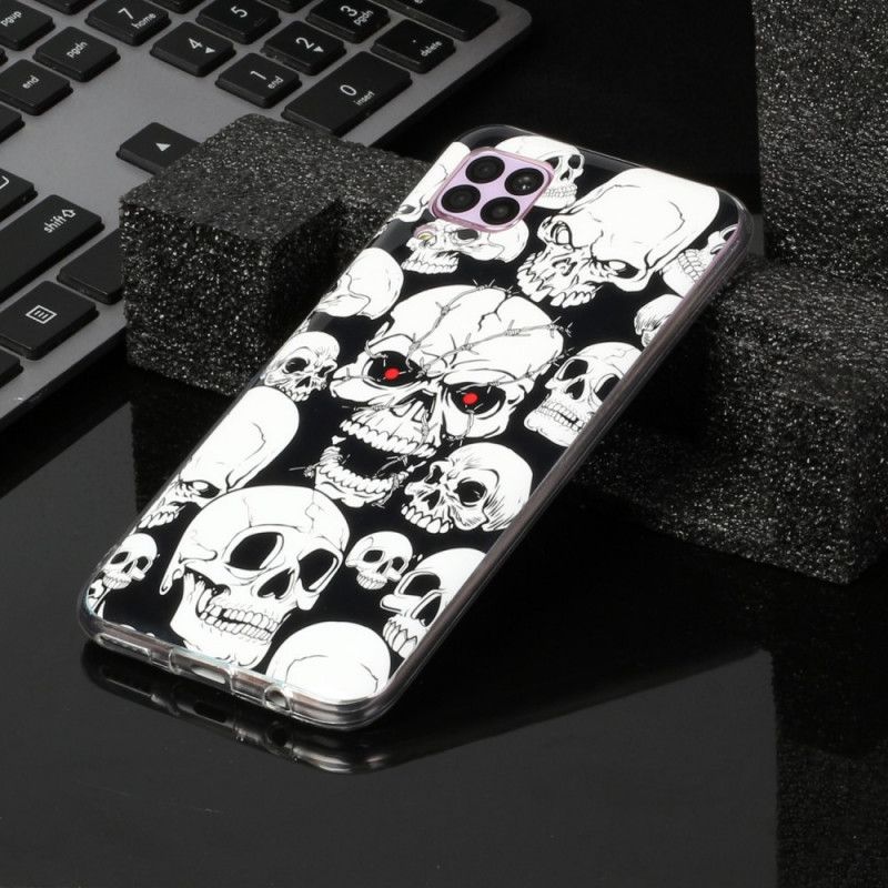 Hoesje Huawei P40 Lite Aandacht Fluorescerende Schedels