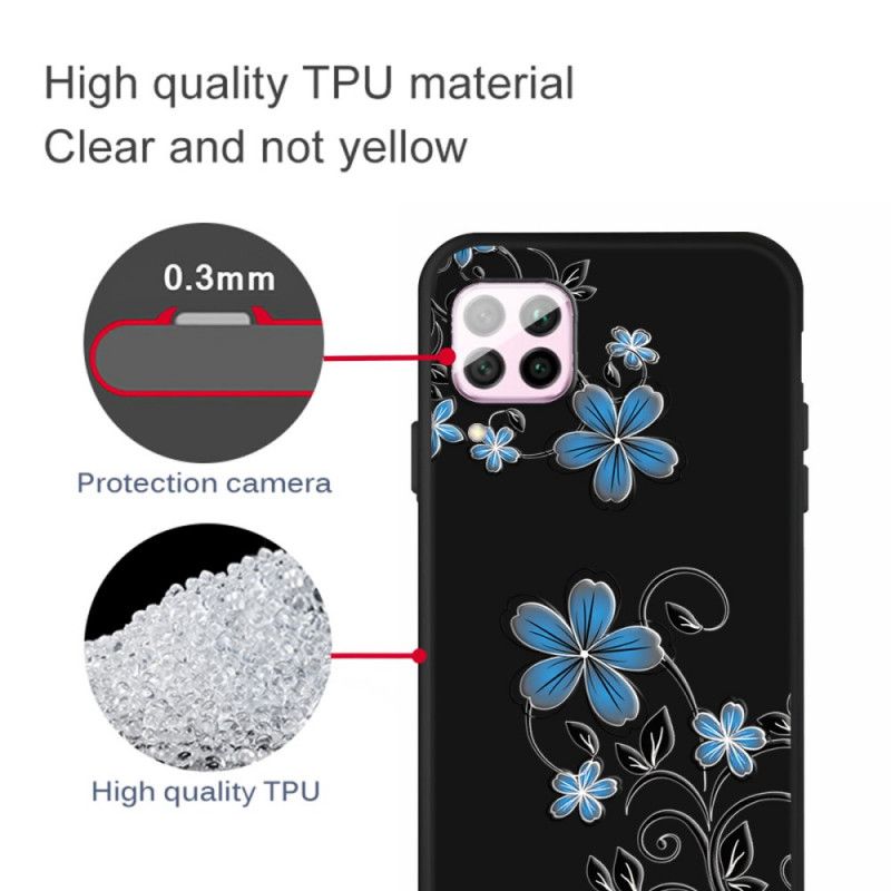 Hoesje Huawei P40 Lite Blauwe Bloemen