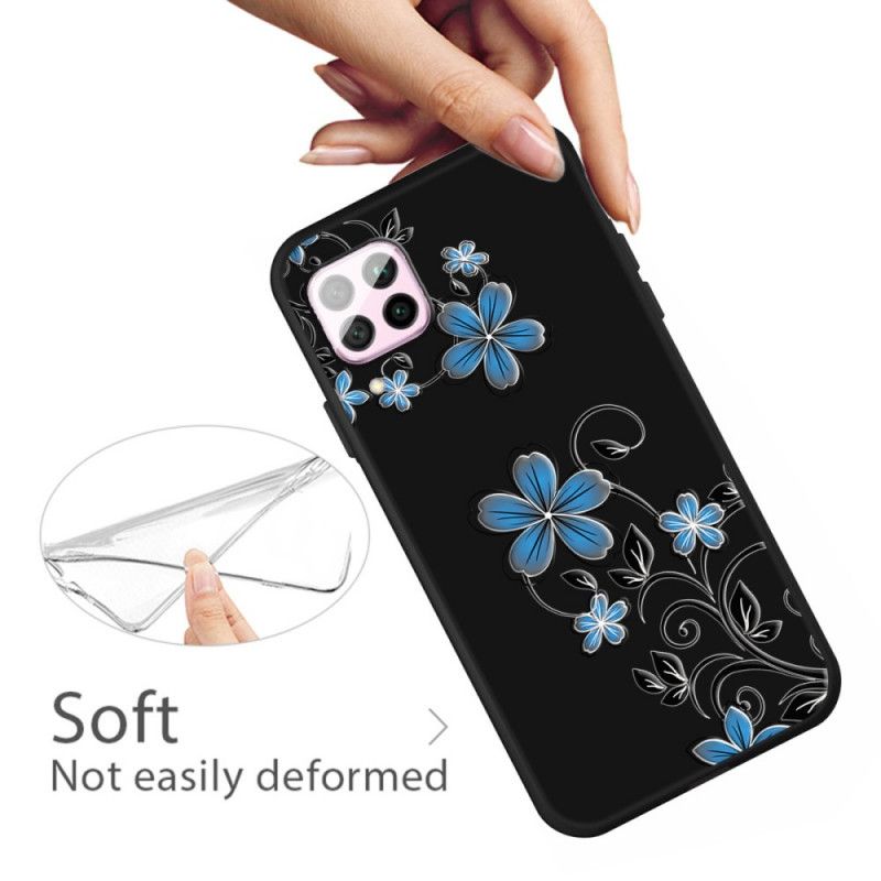 Hoesje Huawei P40 Lite Blauwe Bloemen