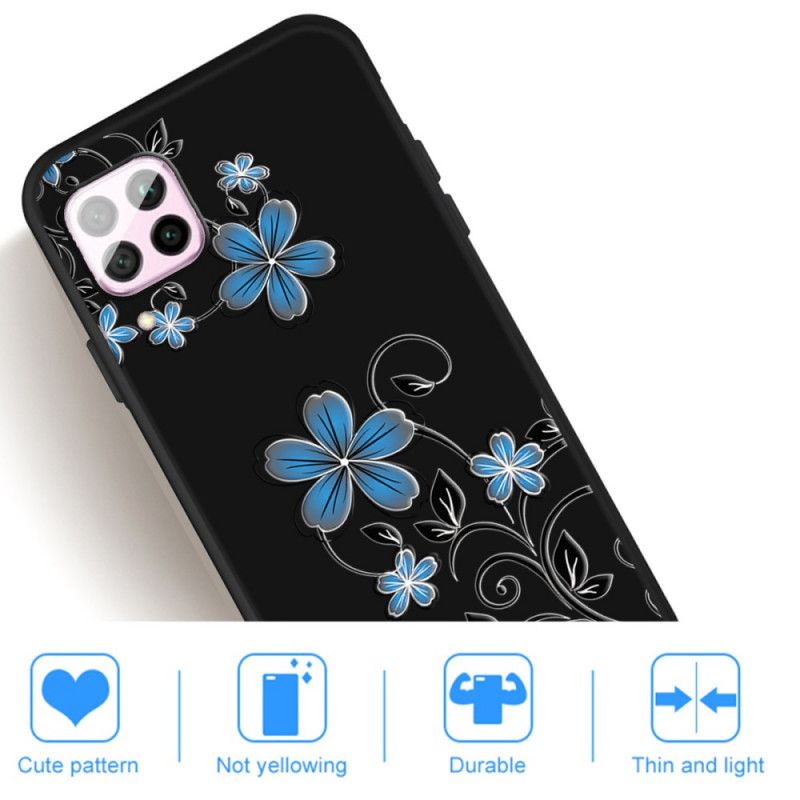 Hoesje Huawei P40 Lite Blauwe Bloemen