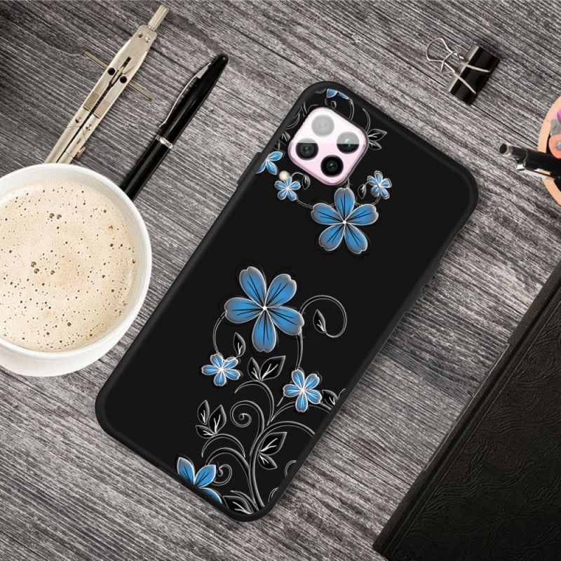 Hoesje Huawei P40 Lite Blauwe Bloemen