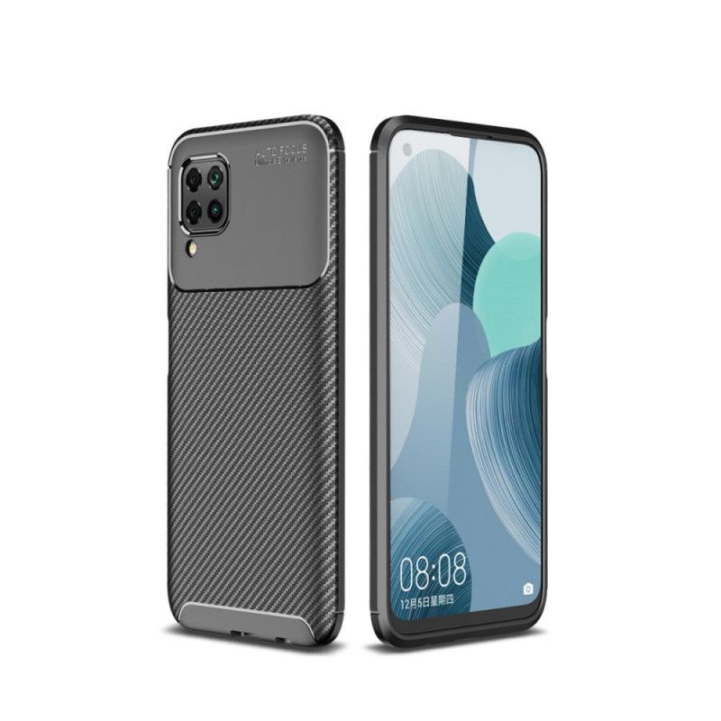 Hoesje Huawei P40 Lite Donkerblauw Zwart Flexibele Koolstofvezeltextuur