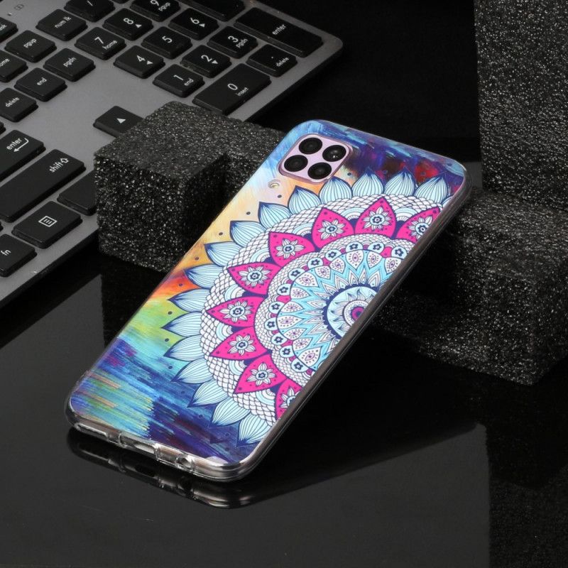 Hoesje Huawei P40 Lite Fluorescerende Mandala-Uil