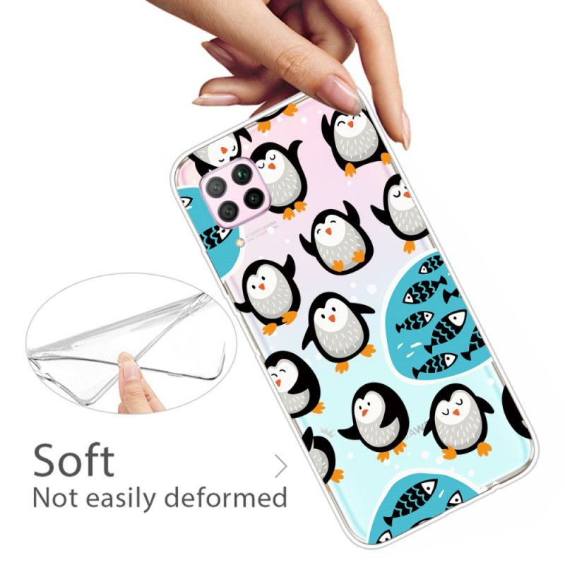Hoesje Huawei P40 Lite Pinguïns En Vissen