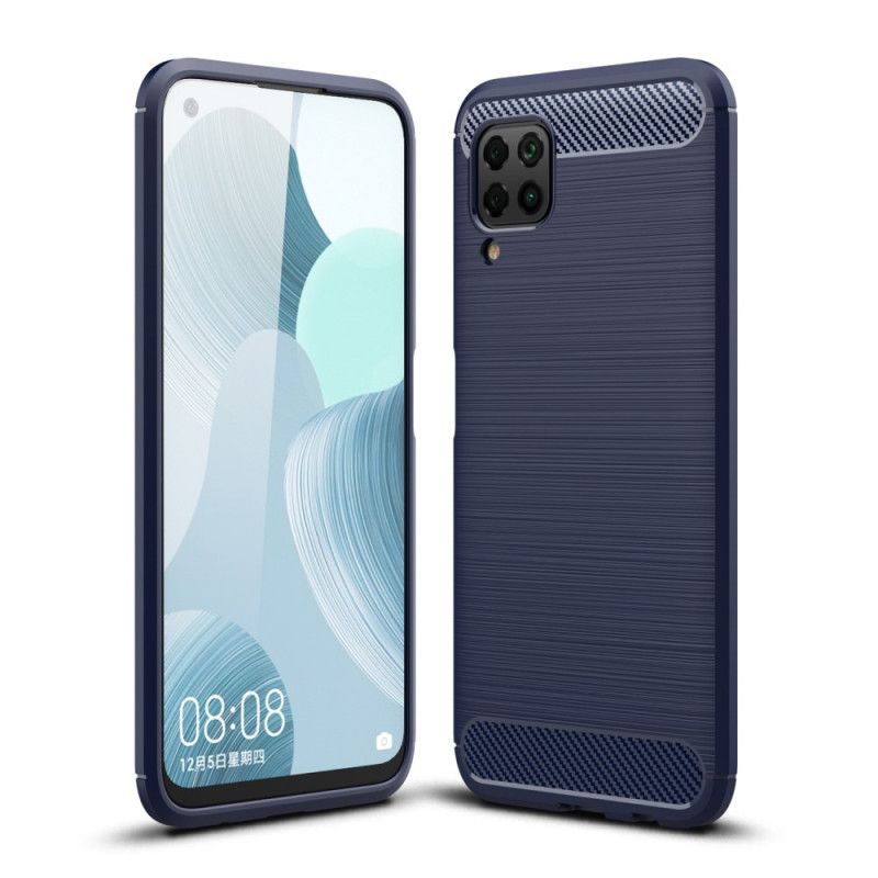 Hoesje Huawei P40 Lite Rood Zwart Geborsteld Koolstofvezel