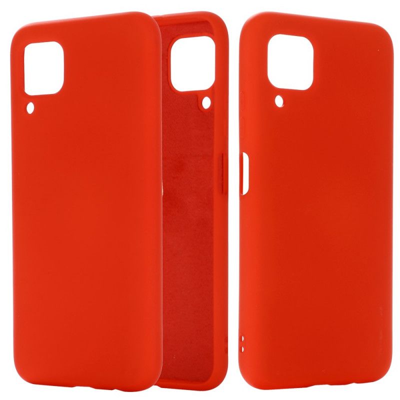 Hoesje Huawei P40 Lite Rood Zwart Siliconenvloeistof