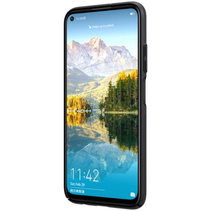 Hoesje Huawei P40 Lite Rood Zwart Stijve Frosted Nillkin