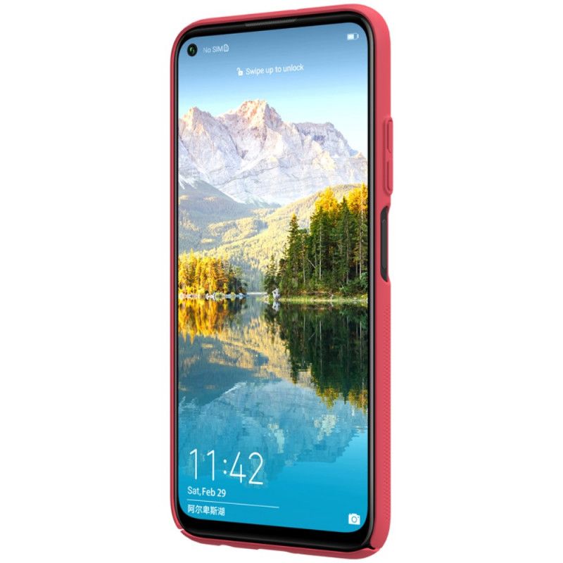 Hoesje Huawei P40 Lite Rood Zwart Stijve Frosted Nillkin