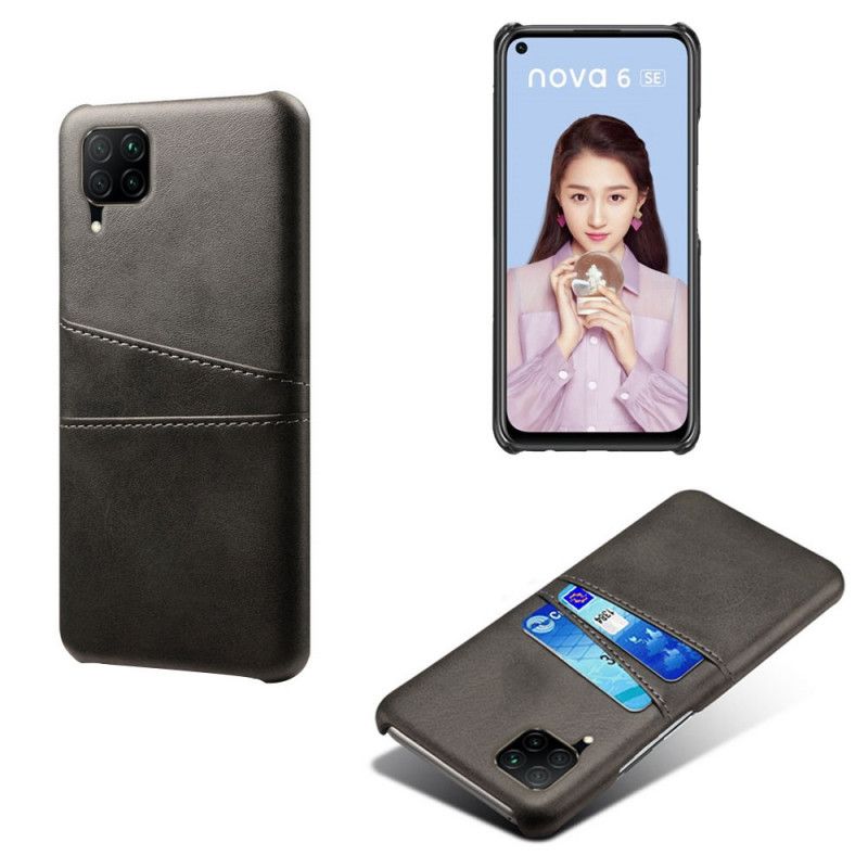 Hoesje Huawei P40 Lite Roze Zwart Dubbele Ksq Kaarthouder